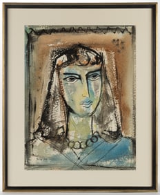 AMERICAN / EUROPEAN SCHOOL (20TH CENTURY) MODERNIST PORTRAIT OF A LADY