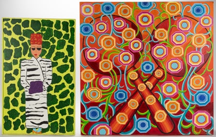 AMERICAN SCHOOL (20TH/21ST CENTURY) MODERN ART PAINTINGS, LOT OF TWO