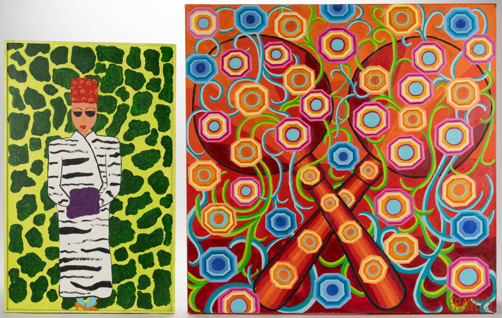 AMERICAN SCHOOL (20TH/21ST CENTURY) MODERN ART PAINTINGS, LOT OF TWO (1 of 4)