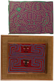 CENTRAL / SOUTH AMERICAN MOLA FABRIC ARTWORKS, LOT OF TWO