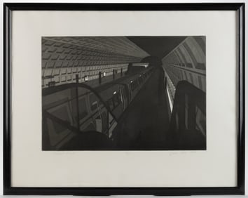 JANE POTTS (AMERICAN, ACTIVE 20TH CENTURY) "DUPONT CIRCLE" PRINT