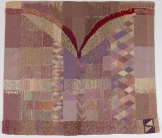 MODERN ABSTRACT WOVEN WOOL TEXTILE WALL HANGING / TAPESTRY