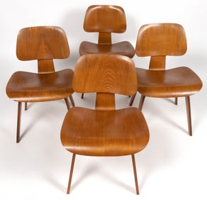 CHARLES AND RAY EAMES FOR HERMANN MILLER OR EVANS, ATTRIBUTED, MID-CENTURY MODERN LCW SIDE CHAIRS,
