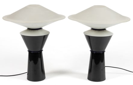 PAIR OF GIUSEPPE RAMELLA FOR ARTELUCE "GIADA" POST-MODERN TABLE LAMPS