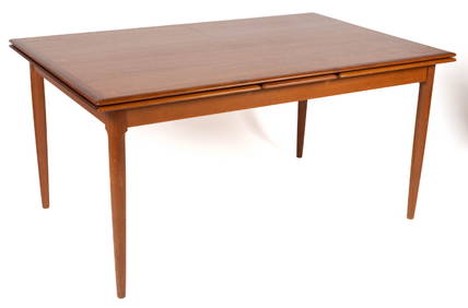 KAI KRISTIANSEN FOR KORUP STOLEFABRIK, ATTRIBUTED, DANISH MID-CENTURY MODERN TEAK EXTENSION DINING (1 of 3)