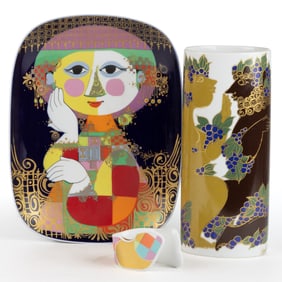 GERMAN ROSENTHAL PORCELAIN STUDIO LINE ARTICLES, LOT OF THREE