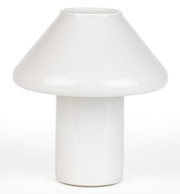HALA ZEIST MID-CENTURY MODERN MILK GLASS MUSHROOM LAMP