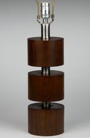 MID-CENTURY MODERN STYLE OAK LAMP