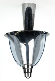 FRENCH ART DECO ATTRIBUTED HENRI PETITOT CHROMED HANGING PENDANT ELECTRIC LAMP