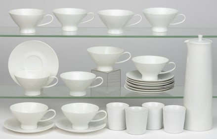 GERMAN AND DANISH PORCELAIN MID-MODERN COFFEE ARTICLES, LOT OF 15