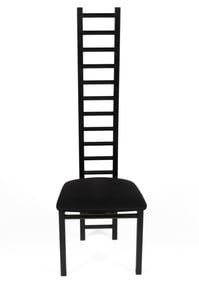 CANADIAN AMISCO INDUSTRIES, LTD. METAL LADDERBACK CHAIR STYLE OF CHARLES RENNIE MACKINTOSH