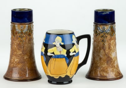 ARTS & CRAFTS CERAMIC ARTICLES, LOT OF THREE