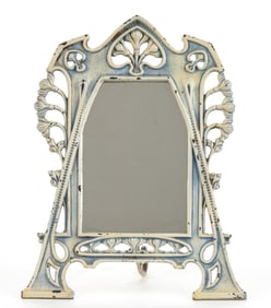 ARTS AND CRAFTS CAST-IRON STAND-UP DRESSER MIRROR