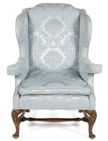 ENGLISH GEORGIAN MAHOGANY WING-BACK CHAIR