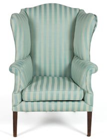 ENGLISH GEORGIAN-STYLE MAHOGANY WING-BACK CHAIR