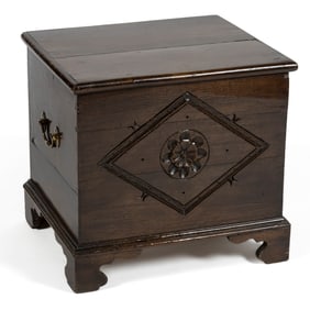 ENGLISH CARVED OAK DIMINUTIVE COFFER / CHEST