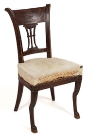 CONTINENTAL CARVED OAK SIDE CHAIR
