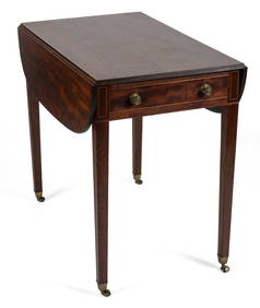 NEW YORK FEDERAL INLAID MAHOGANY PEMBROKE TABLE (1 of 5)
