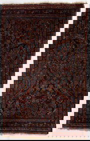 ANTIQUE PERIAN SAROUK SCATTER RUG