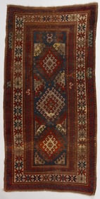 SEMI-ANTIQUE CAUCASIAN KAZAK ORIENTAL RUG