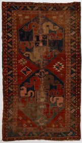 ANTIQUE CAUCASIAN KAZAK ORIENTAL SCATTER RUG