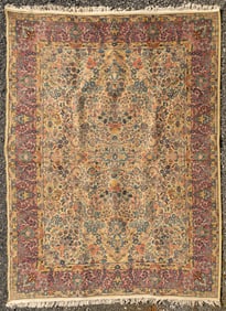 SEMI-ANTIQUE KERMAN ROOM-SIZE ORIENTAL CARPET