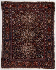 SEMI-ANTIQUE PERSIAN SHIRAZ SCATTER RUG