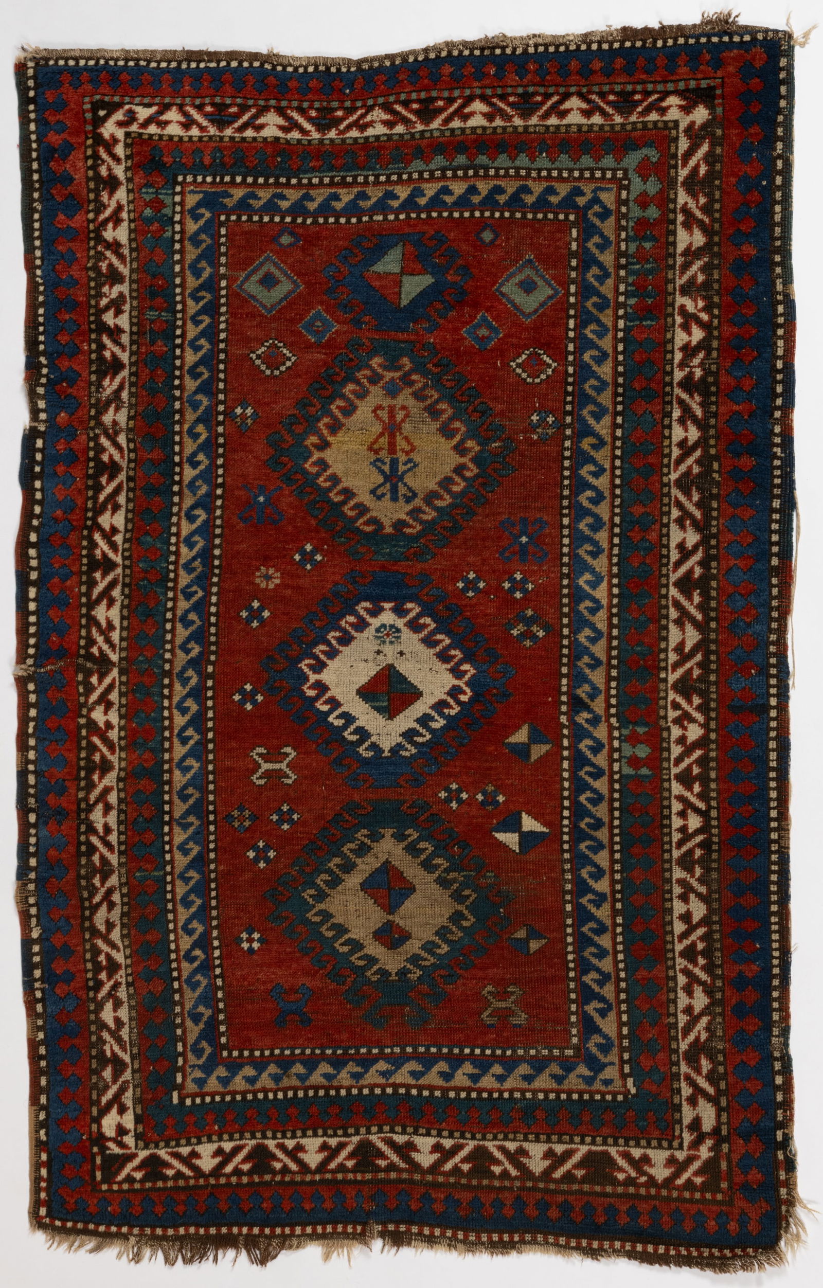 ANTIQUE / SEMI-ANTIQUE CAUCASIAN KAZAK ORIENTAL SCATTER RUG (1 of 5)