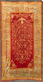 SEMI-ANTIQUE TURKISH OUSHAK ROOM-SIZE RUG / CARPET