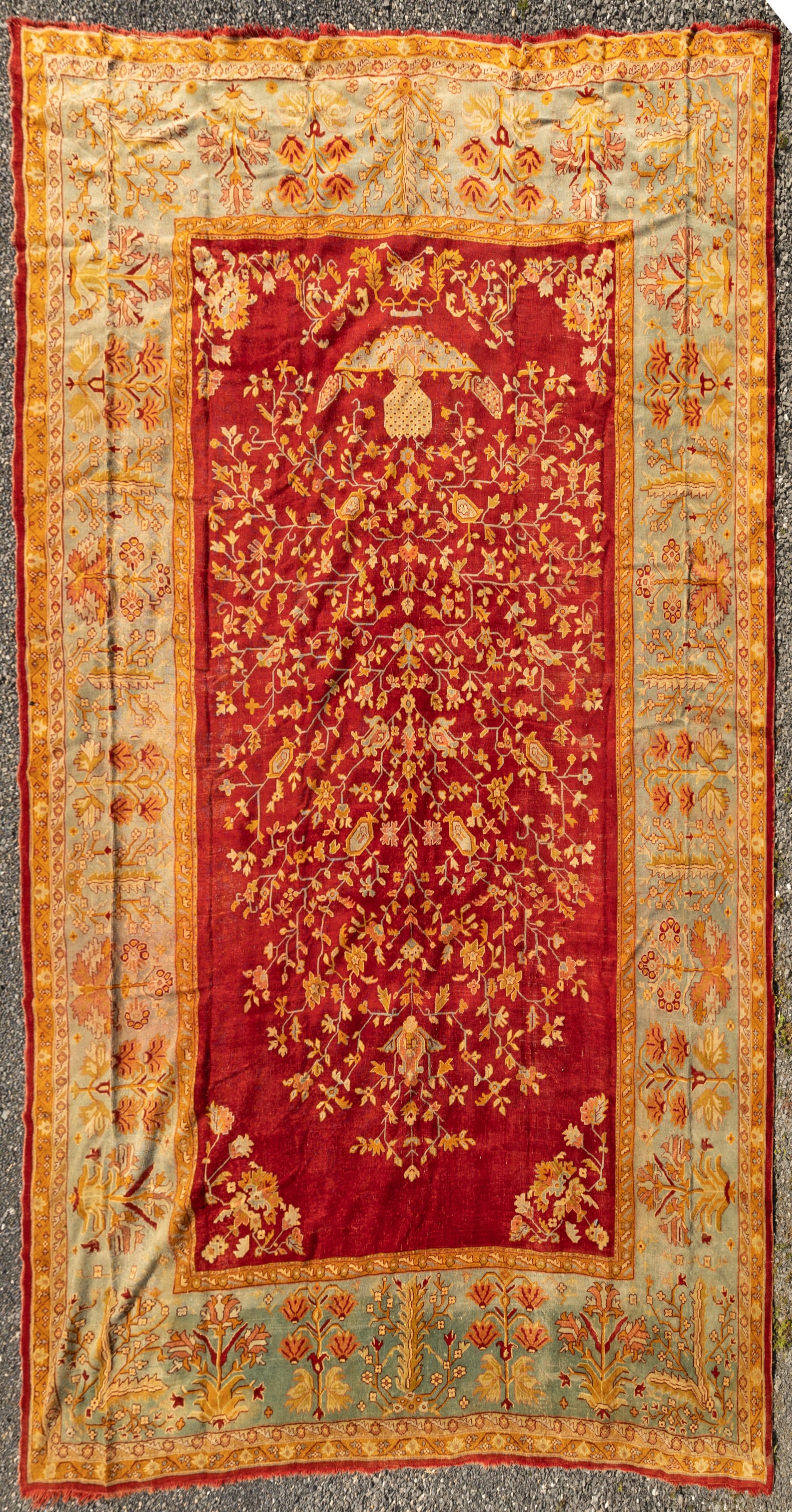 SEMI-ANTIQUE TURKISH OUSHAK ROOM-SIZE RUG / CARPET (1 of 6)