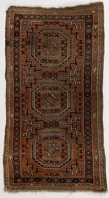 SEMI-ANTIQUE PERSIAN HAMADAN SCATTER RUG