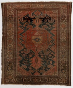 ANTIQUE PERSIAN HAMADAN SCATTER RUG