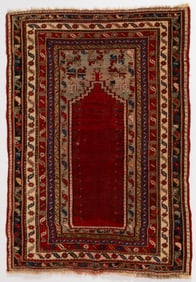 SEMI-ANTIQUE TURKISH ORIENTAL SCATTER / PRAYER RUG
