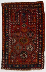 ANTIQUE / SEMI-ANTIQUE CAUCASIAN ORIENTAL SCATTER / PRAYER RUG