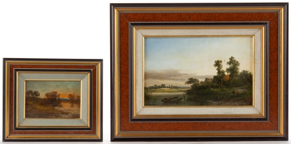 BRITISH OR CONTINENTAL SCHOOL (19TH CENTURY) LANDSCAPE PAINTINGS, LOT OF TWO