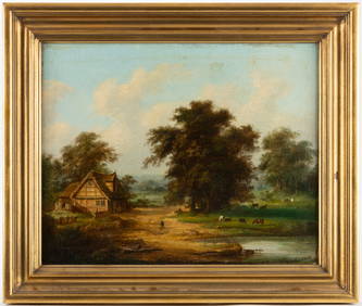 AUGUST ACHILLES (GERMAN, 1798-1861), ATTRIBUTED / SCHOOL OF, PASTORAL LANDSCAPE PAINTING (1 of 4)
