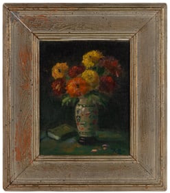 MARTIN RETTIG (OHIO, 1869-1956) ROOKWOOD POTTERY ARTIST FLORAL STILL-LIFE PAINTING