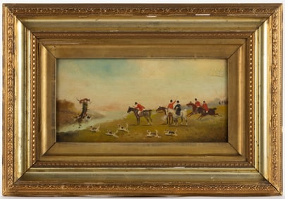 AMERICAN OR BRITISH SCHOOL (19TH CENTURY) FOX HUNTING SCENE