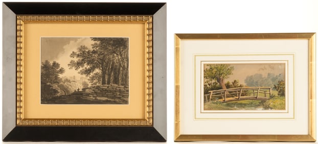 BRITISH SCHOOL (19TH CENTURY) LANDSCAPE PAINTINGS, LOT OF TWO