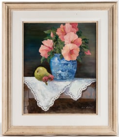 JANE CARLSON (AMERICAN, B. 1928) FLORAL STILL-LIFE PAINTING