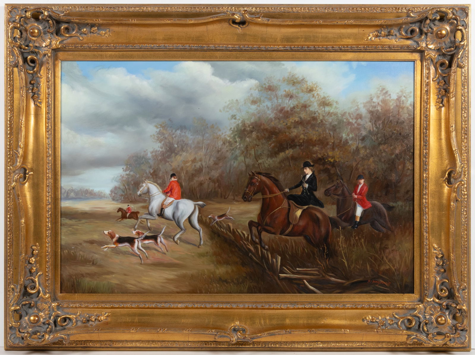 CONTEMPORARY EQUESTRIAN FOX HUNTING SCENE (1 of 5)