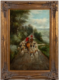 CONTEMPORARY EQUESTRIAN FOX HUNTING SCENE