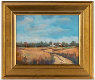 MIKI AALSETH (VIRGINIA, ACTIVE 20TH / 21ST CENTURY) "VIRGINIA FIELDS" LANDSCAPE PAINTING