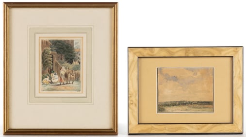 BRITISH OR CONTINENTAL SCHOOL (LATE 19TH/EARLY 20TH CENTURY) LANDSCAPE PAINTINGS, LOT OF TWO