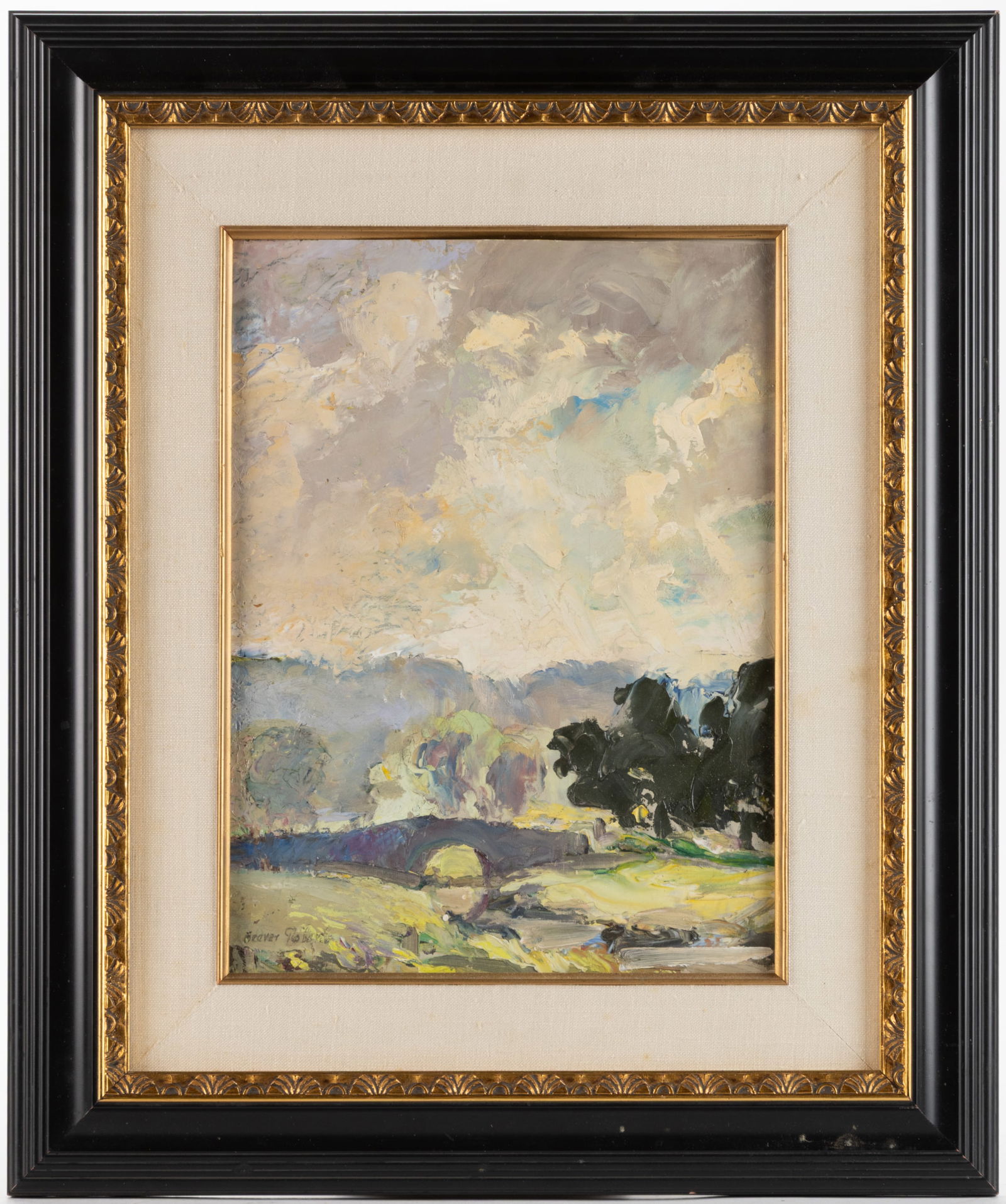 BEAVER ROBERTS (BRITISH, 20TH CENTURY) LANDSCAPE PAINTING (1 of 4)