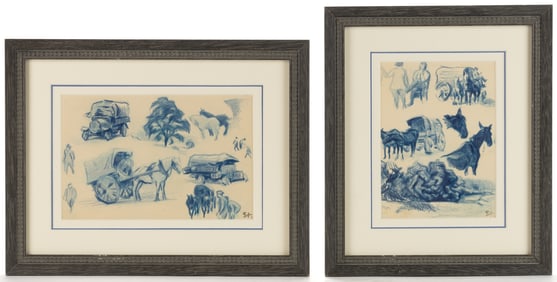 THEOPHILE ALEXANDRE STEINLEN (FRENCH, 1859-1923) STUDY SKETCHES, LOT OF TWO