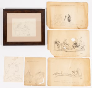 WILLIAM HAMILTON (AMERICAN, 1939-2016) CARTOON DRAWINGS FROM THE NEW YORKER MAGAZINE, LOT OF SIX