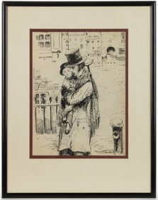 STEWART REINHART (AMERICAN, 1897-1970) CHARLES DICKENS PEN AND INK DRAWING