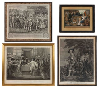 BRITISH HISTORICAL / ROYALTY THEMED ENGRAVINGS, LOT OF FOUR