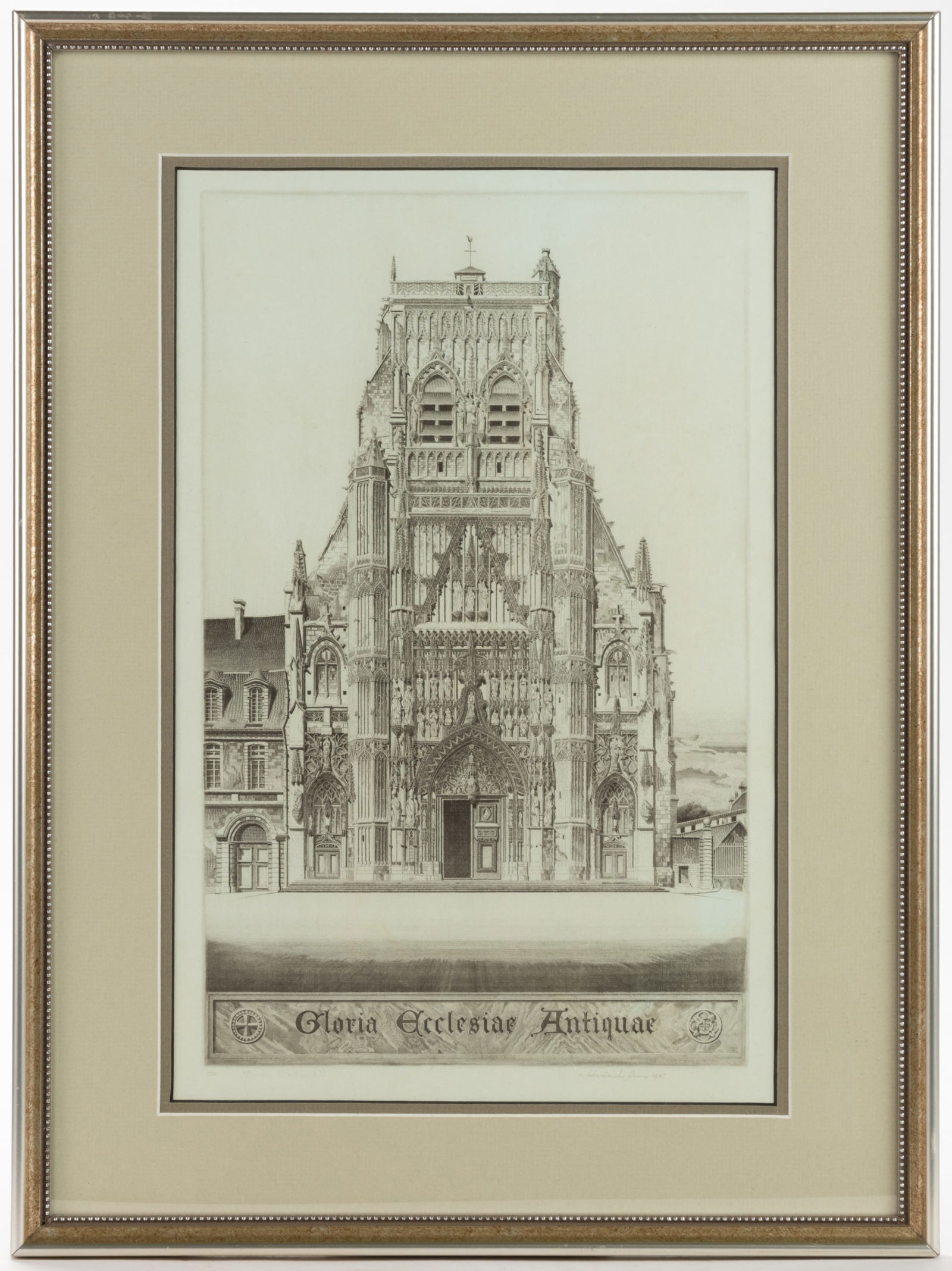 JOHN TAYLOR ARMS (AMERICAN, 1887-1953) "GLORIA, SAINT RIQUIER" ETCHING (1 of 3)